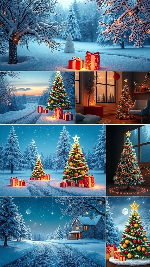 Christmas Aesthetic Wallpaper for Laptops Aesthetic Christmas wallpapers for laptops showcasing winter scenes, Christmas trees, and festive decorations.